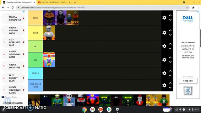 Undertale Judgment Day tier list 100-210 #tierlist смотреть онлайн