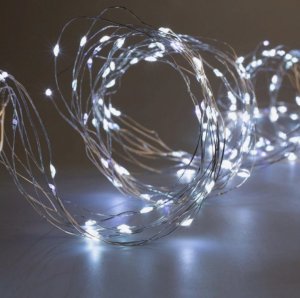 Гирлянда «Занавес» 2.8 × 3 м роса на крючках, IP20, серебристая нить, 300 LED, свечение белое, мерца
