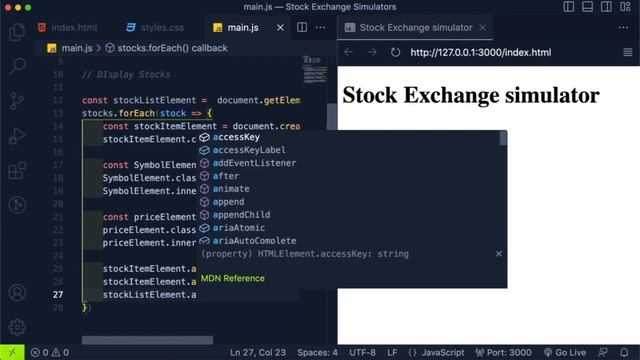 Manual Stock Exchange Simulator with JavaScript | Create a Basic Stock Market  #javascript