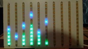 10 полосный анализатор спектра звука на ардуино и адресной ленте WS2812b