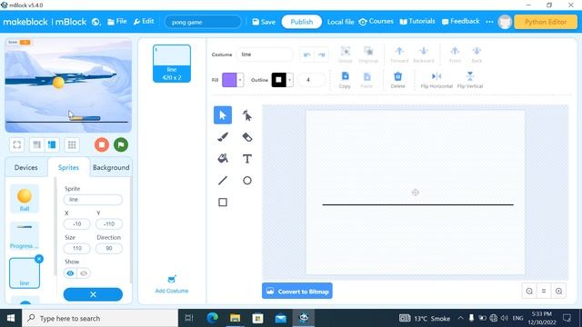 Pang Game in scratch programming