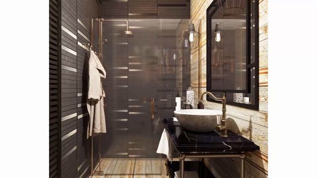 Душевая в стиле лофт Loft-style shower room Идеи дизайнов ванных комнат лофт Loft bathroom design смотреть онлайн