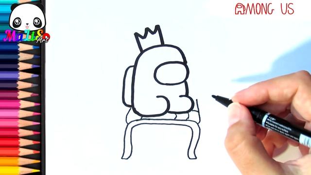 Как нарисовать Амонг Ас на троне с короной | How to Draw AMONG US Character | Як намалювати Амонг А