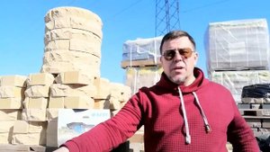 Круглые колонны из кирпича ФАГОТ  полукруг ПК слоновая кость 12Слк (оригингальная кладка забора)