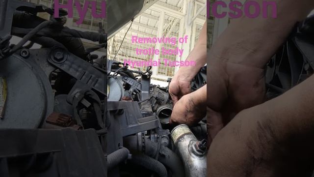 Hyundai Tucson trotle body removing #mechanic #huyndai @greasemonkey0411