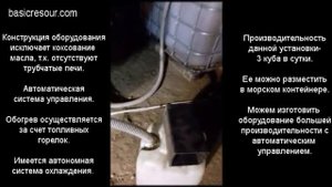 Для переработки отработанного масла оборудование