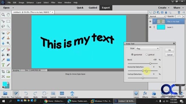 How to Use the Warp Text Tool in Adobe Photoshop Elements смотреть онлайн