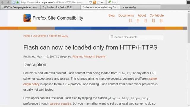 Firefox 55: Flash content blocked on non-HTTP non-HTTPS protocols смотреть онлайн