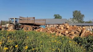 Выгрузка дров ?разгрузка телеги? Юмз-6КЛ? и птс-4, как облегчить свой труд??-самосвальная установка