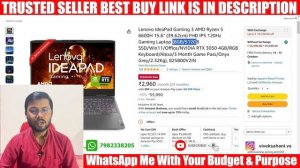 Lenovo IdeaPad Gaming 3 Ryzen 5 6600H RTX3050 ? Best Laptop Under 60000 in Flipkart Big Billion Sal