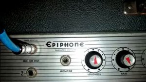 Early '60s Epiphone Devon Tremolo guitar amp cranked