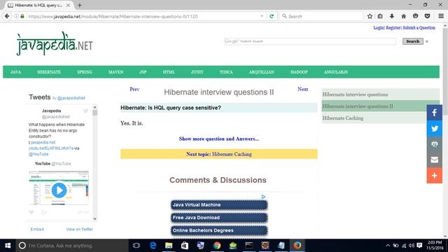Hibernate: Is HQL query case sensitive?
| javapedia.net смотреть онлайн