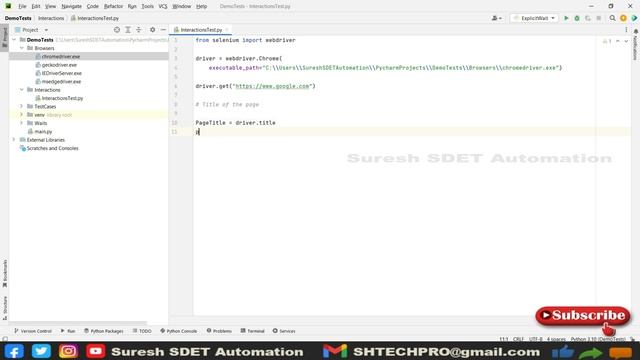 #18 Selenium + Python | How to get Page Title and Page Current URL