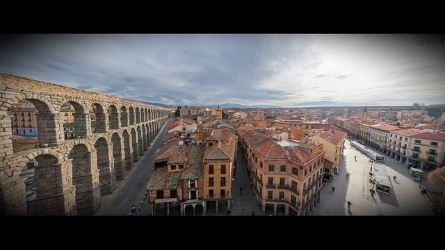 Акведук в городе Сеговия, Испания смотреть онлайн