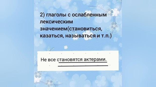 Виды сказуемых. Составное именное сказуемое