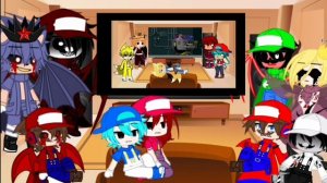 Mario Madness + Lord x react to Characters react to Lord x vs Mx Part 3 || FreshgachaYT ||