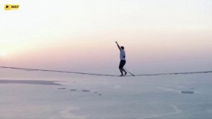 Новый мировой рекорд: Эстонец прошел по канатам на высоте 185 метров.