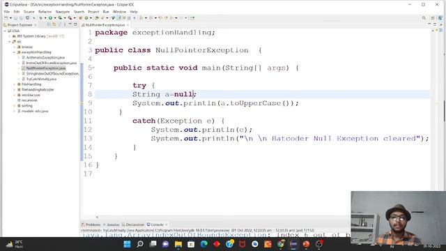 Null Pointer Exception #java #exceptionhandling #nullpointerexception #learn #null