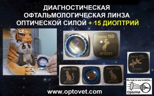 Диагностическая офтальмологическая линза оптической силой 15 Диоптрий (Optovet, Россия)