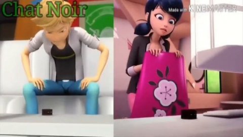 Первая встреча Маринет Дюпен-чен и Адриана Агреста со своими квами Тикки и Плаггом