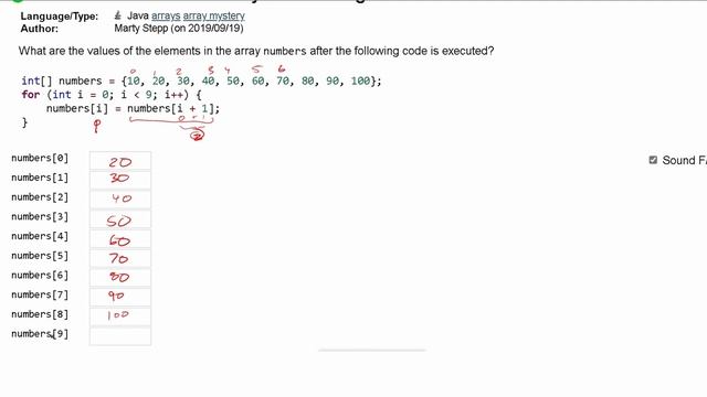 Java Practice It | Self-Check 7.22: arrayCodeTracing3 | arrays, syntax, array basics смотреть онлайн