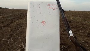 Отстрел патронов 12 кал с навеской 32 и 28 гр дроби из ружья ИЖ-27 Е , стволы 660 мм, цилиндры.