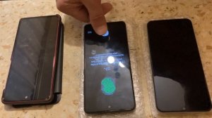 Работа сканера отпечатка  пальца Самсунг