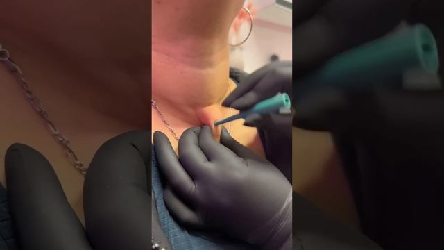 Neck Dermal Piercing ? by Underground Tattoos Watford #piercing #dermalpiercing