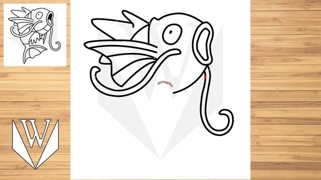 Как рисовать Мэджикарп покемон Шаг за шагом, легко для детей и начинающих. Учебник по рисованию. смотреть онлайн