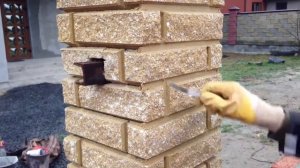 Цветная затирка швов забора из кирпича ФАГОТ МРПП100 (видео)