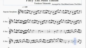 Soprano Sax Sheet Music: How to play Fairy Tail Main Theme by Yasuharu Takanashi