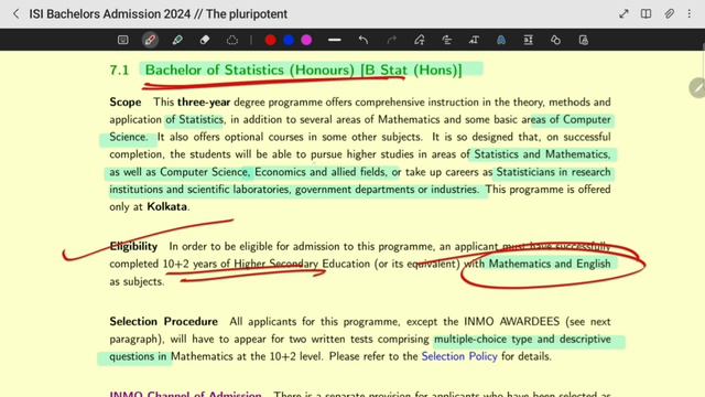 ISI Application form 2024 I ISI Admission 2024 | B. Statistical Data Science Course | ISI Exam 2024