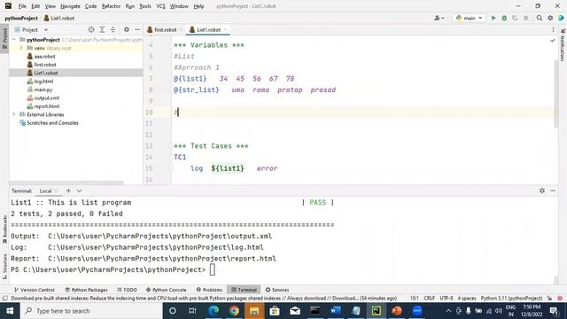 List and Dictionary Variables