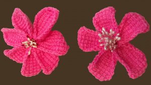 Простой цветок тунисским крючком. Вязание цветка крючком.