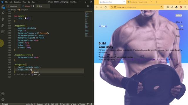 Design a Stunning Gym Hero Section with HTML, CSS, and JS - Tutorial