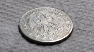 2 злотых 1933 года. Серебряная Монета  2 ZLOTE Poland