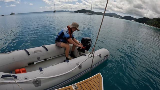 Parsun 9.8 4 stroke outboard first start Sailing on Timtamarre смотреть онлайн