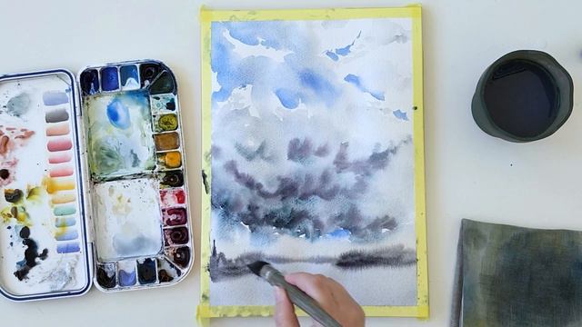 Spring sky in watercolor - ENGLISH VERSION смотреть онлайн