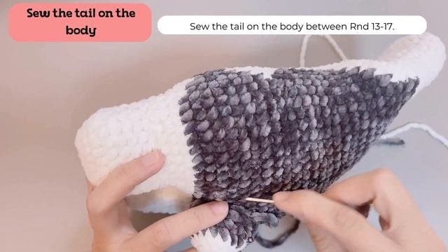 Crochet Husky – How To Sew Amigurumi Parts Together.
