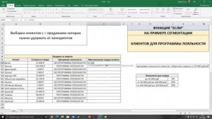 EXCEL функция если, разбираем сегментацию клиентов