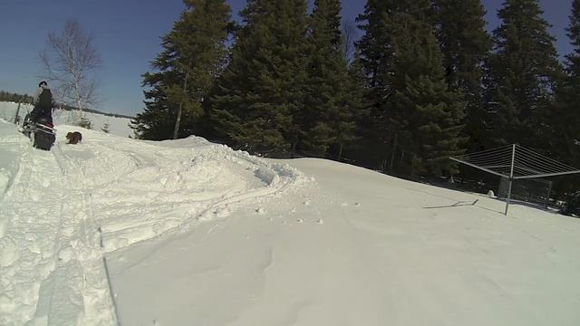 DEEP SNOW! Dryden in APRIL!!!!! My back yard Skidoo Expedition 1200 4 tec fun! смотреть онлайн