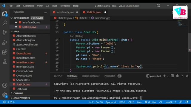 Day 19 : Interfaces & Static Keyword in Java | Java Course in Telugu | Vamsi Bhavani смотреть онлайн