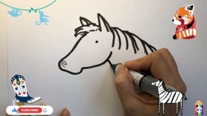 How To Draw a Horse | рисование лошади для детей | Dibujo de caballo para niños