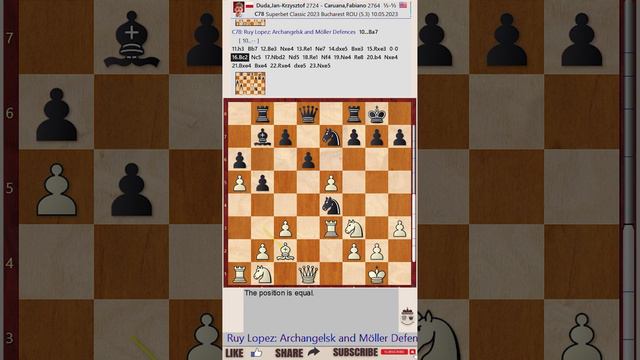 Superbet Chess Classic Romania 2023 - Round: 5 || Jan-Krzysztof Duda vs Fabiano Caruana