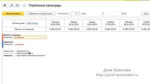 Платежный календарь в 1с Бухгалтерия 8
