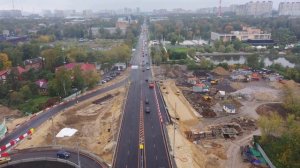 Открытый для проезда путепровод в подмосковных Мытищах
