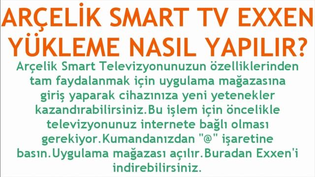 Arçelik Smart TV Exxen Yükleme Nasıl Yapılır? смотреть онлайн