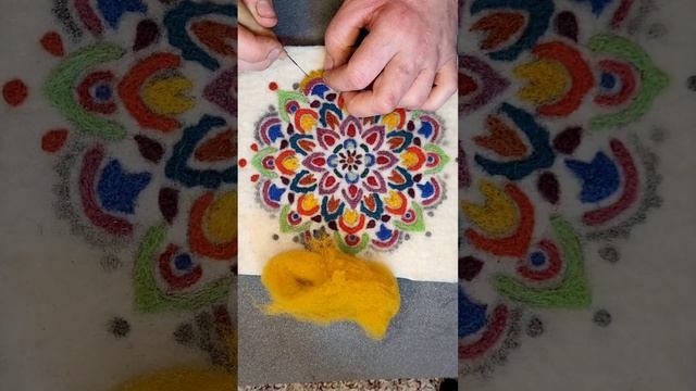 Mandala felting demonstration