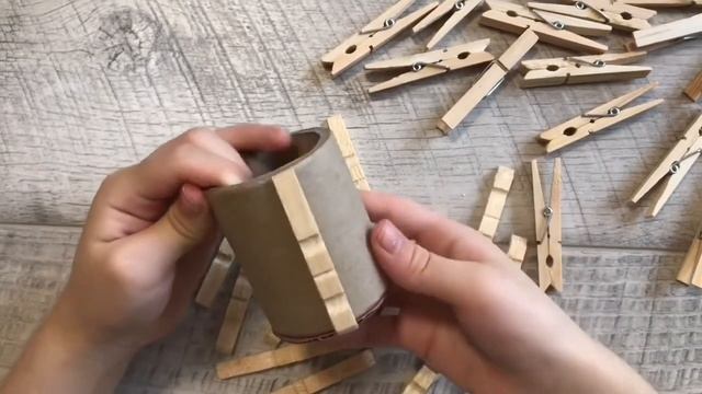 БОЧОНОК из ДЕРЕВЯННЫХ Прищепок и Втулки Своими руками Интересные ИДЕИ Поделки Waste material craft