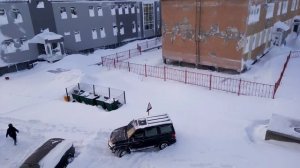 Весенняя пурга в Анадыре, Чукотка. Виды зимнего Анадыря